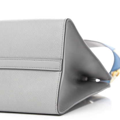 Prada Saffiano City Calfskin Greche Paradigme Bag Nube Mare 7 of 9
