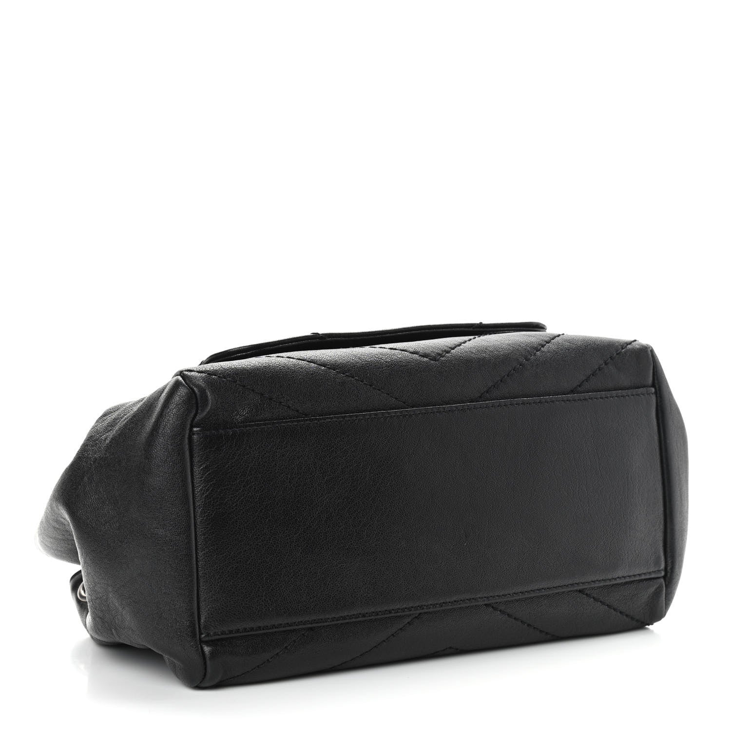 Saint Laurent Vintage Lambskin Chevron Monogram Small Nolita Black 4 of 10