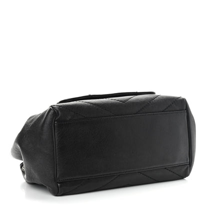 Saint Laurent Vintage Lambskin Chevron Monogram Small Nolita Black 4 of 10