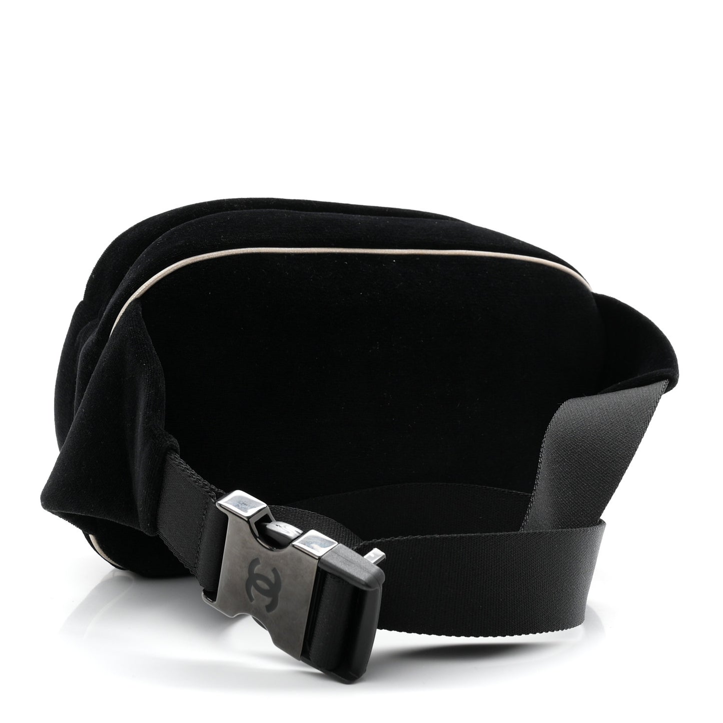 Velvet Quilted Coco Neige Waist Bag Black