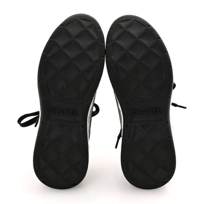 Chanel Velvet Calfskin Mixed Fibers CC Sneakers 36 Black 6 of 10