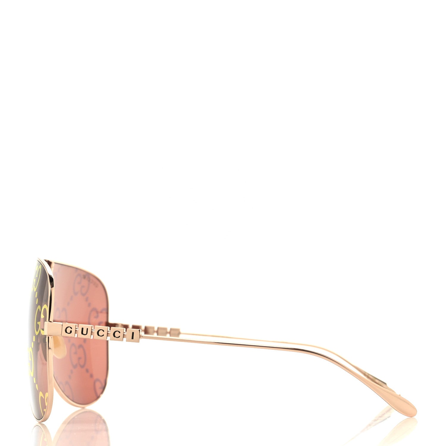 Gucci Metal Mask Sunglasses GG1436S Red Gold 3 of 9