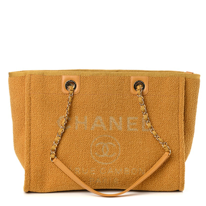 Chanel Lurex Canvas Small Deauville Tote Yellow 1 of 9