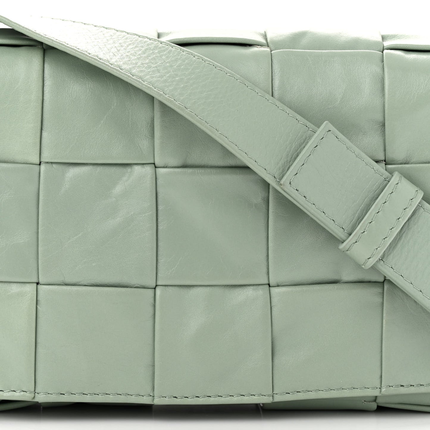 Paper Calfskin Maxi Intreccio Cassette Crossbody Bag Sage