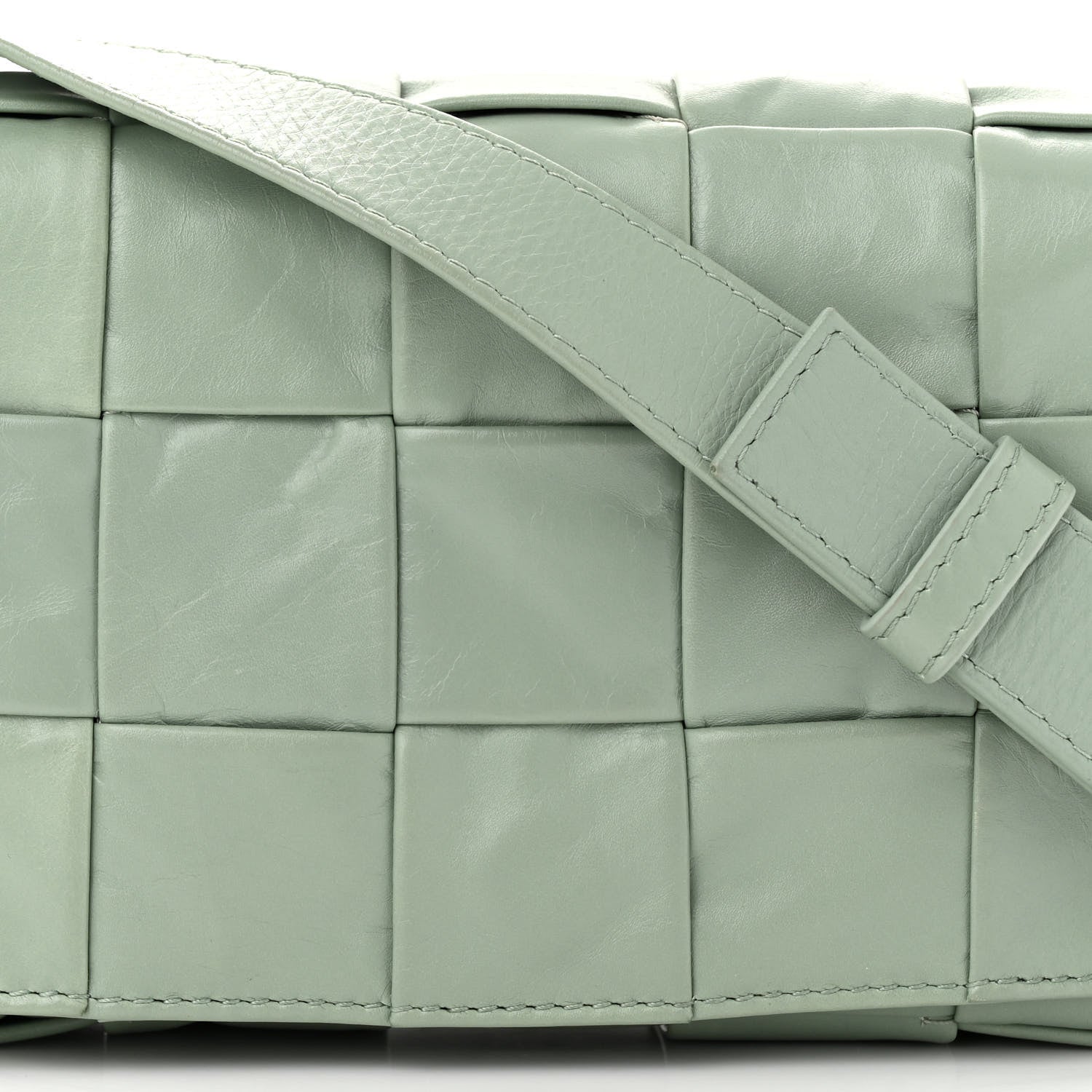 Bottega Veneta Paper Calfskin Maxi Intreccio Cassette Crossbody Bag Sage 8 of 10