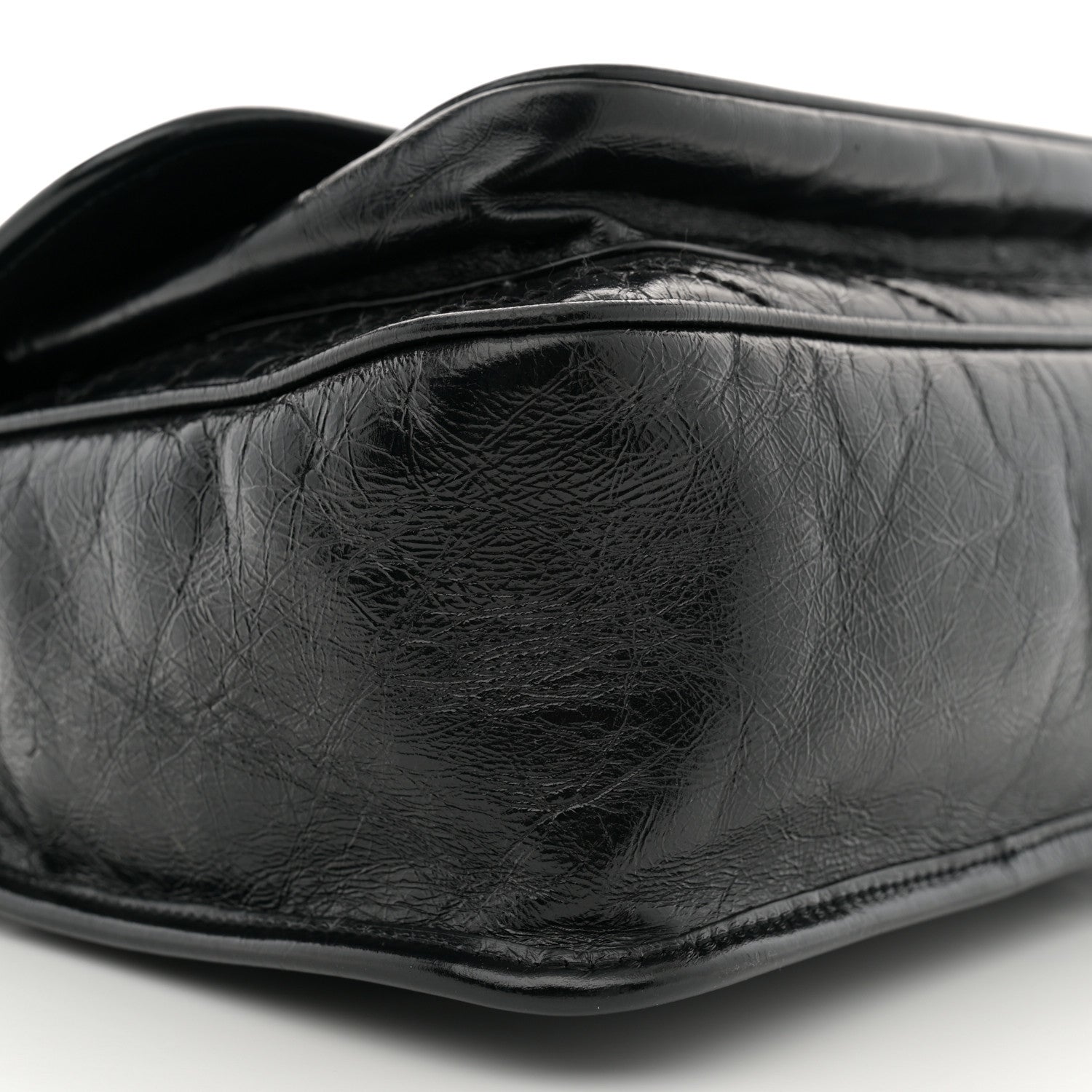 Saint Laurent Crinkled Calfskin Matelasse Monogram Medium Niki Chain Satchel Black 9 of 12