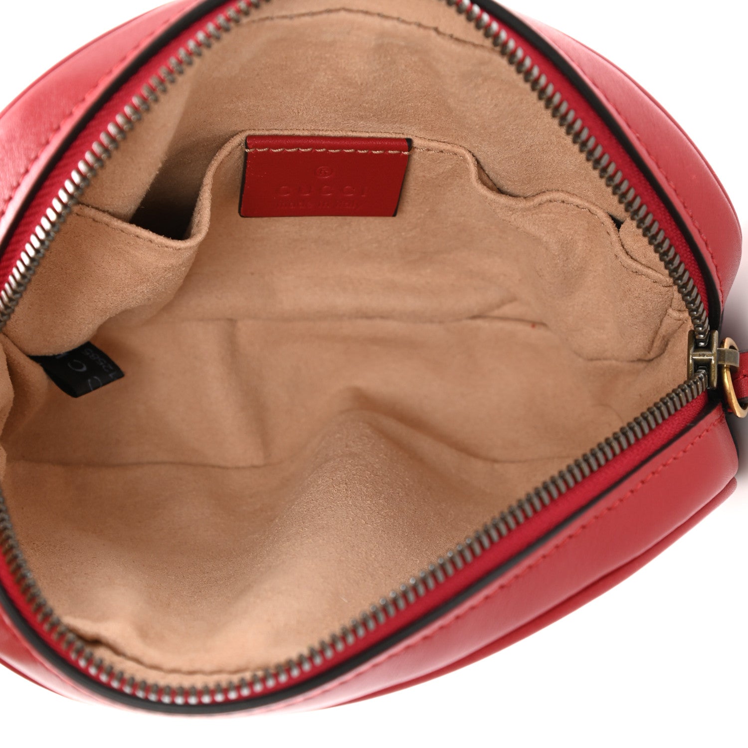 Gucci Calfskin Matelasse GG Marmont Belt Bag 85 34 Hibiscus Red 5 of 14