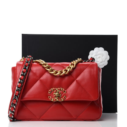 Chanel Lambskin Quilted Medium 19 Flap Red 11 of 11
