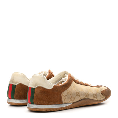 Gucci GG Monogram Suede Web Mens Shift Sneakers 10.5 Beige Brown 5 of 9