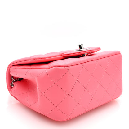 Chanel Lambskin Quilted Mini Square Flap Coral Pink 4 of 10