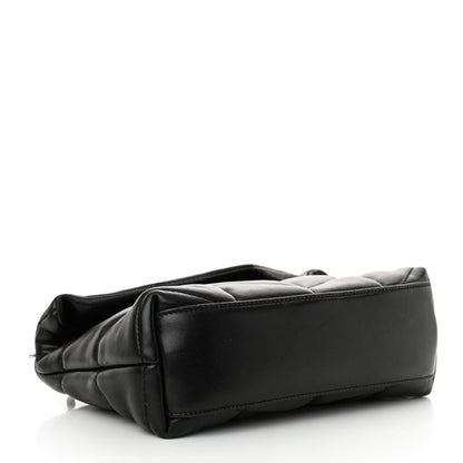 Saint Laurent Lambskin Quilted Toy Loulou Puffer Monogram Monochrome Chain Satchel Black 4 of 13
