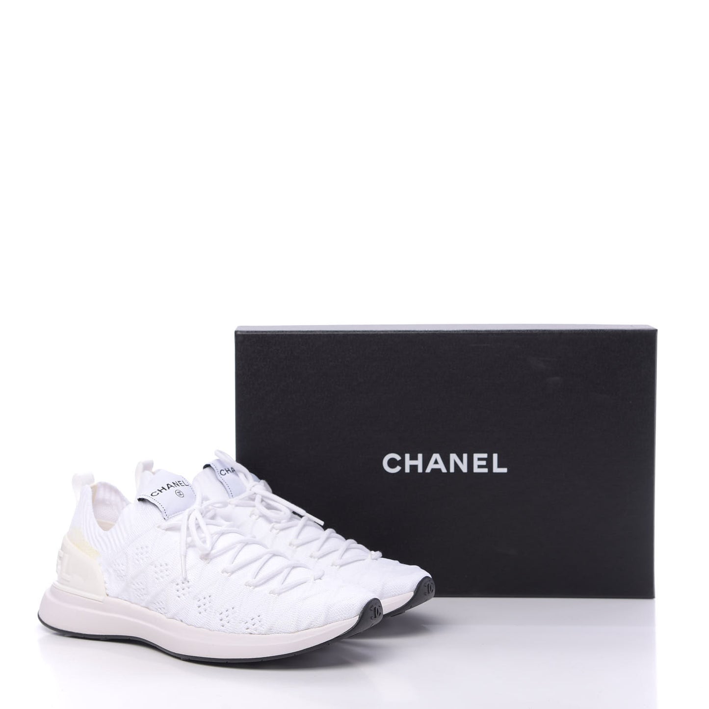 Mixed Fibers Quilted Womens CC Sneakers 40 White