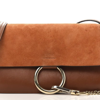 Chloe Suede Calfskin Small Faye Shoulder Bag Tobacco 14 of 14