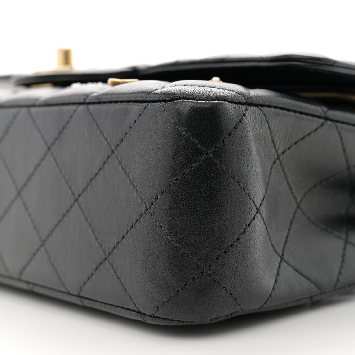 Chanel Lambskin Quilted Medium Rue Cambon Charms Double Flap Black 10 of 13