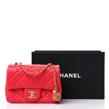 Chanel Lambskin Quilted Mini Pearl Crush Flap Red 10 of 10