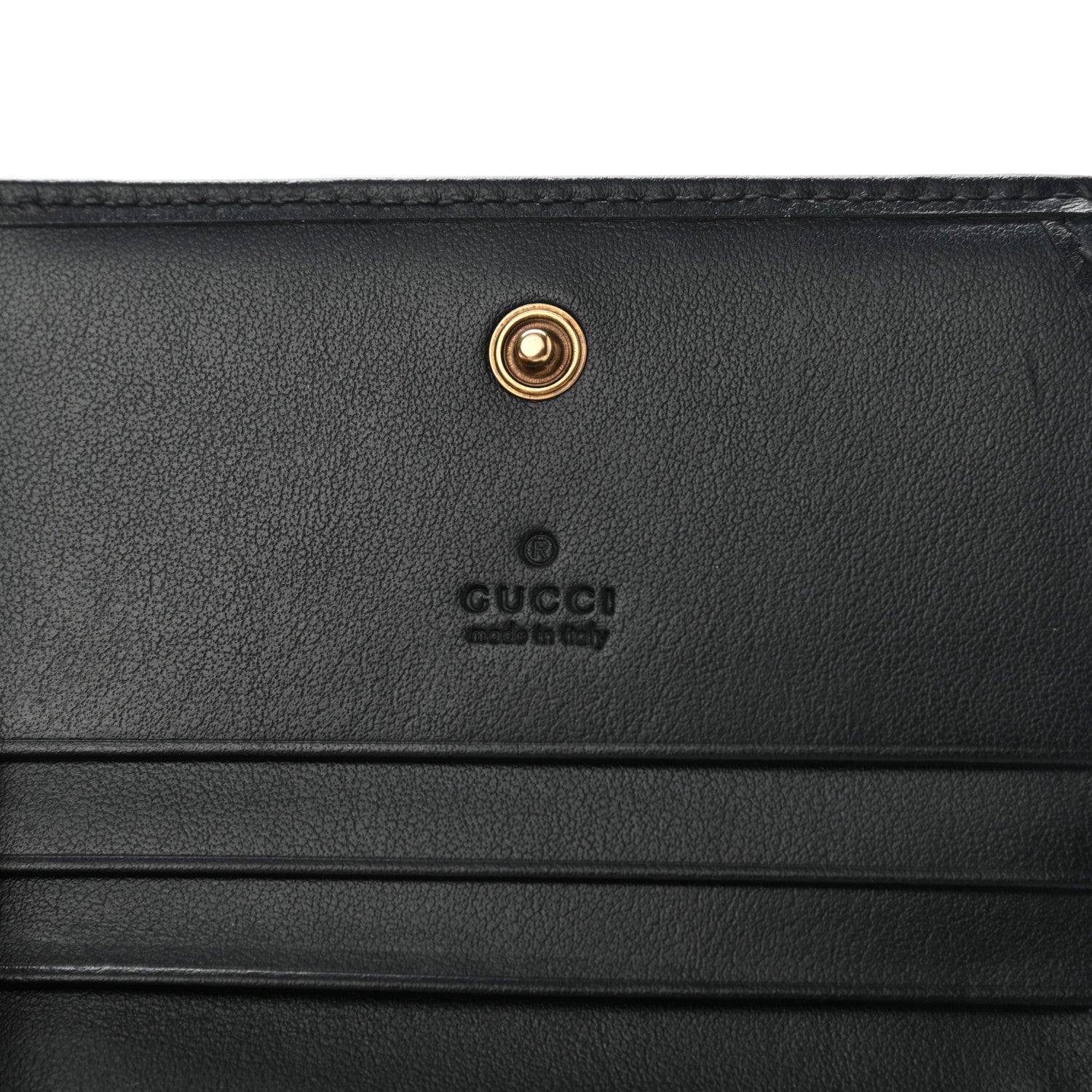 Gucci Calfskin Matelasse GG Marmont Card Case Wallet Black 7 of 8