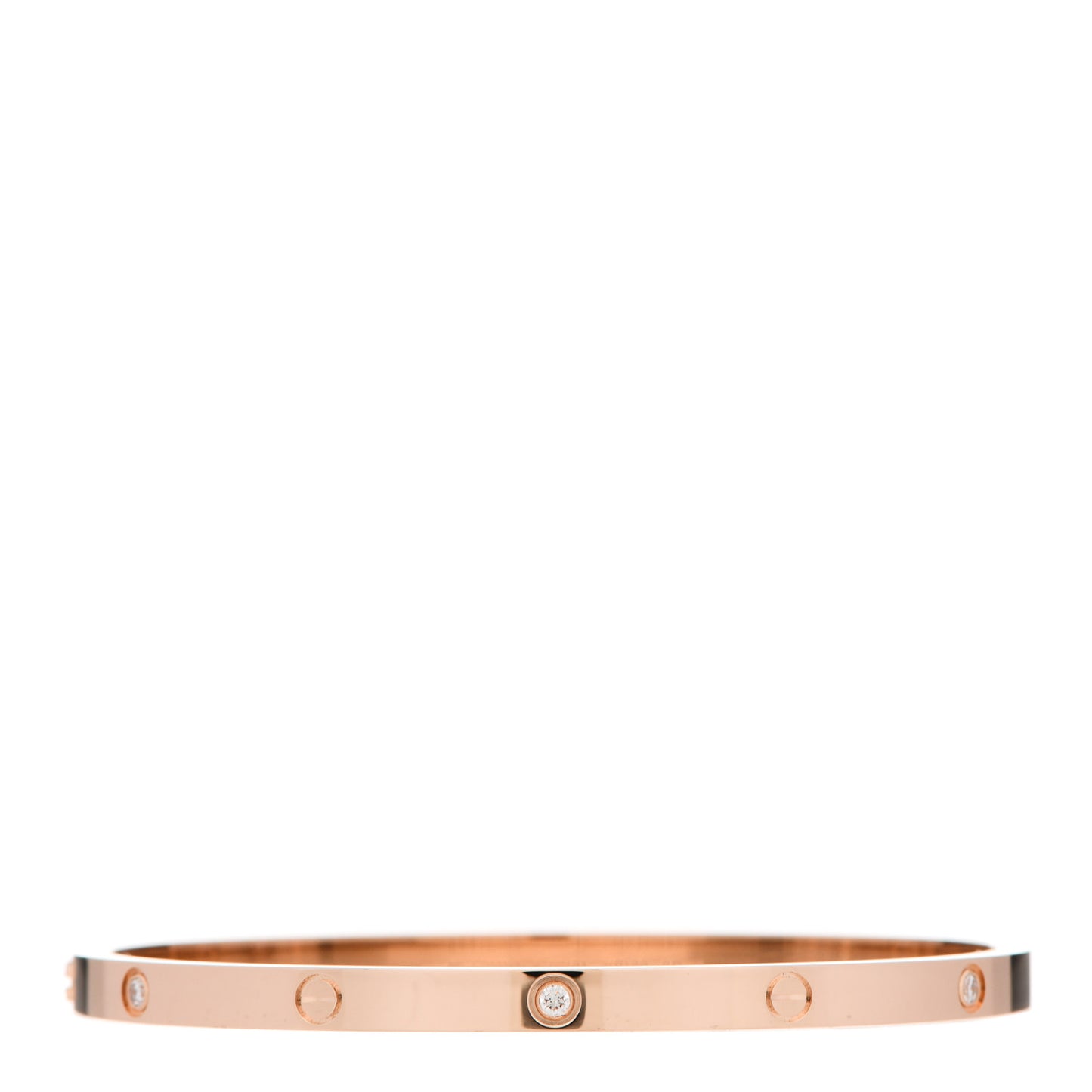 18K Pink Gold 6 Diamond Small LOVE Bracelet 16