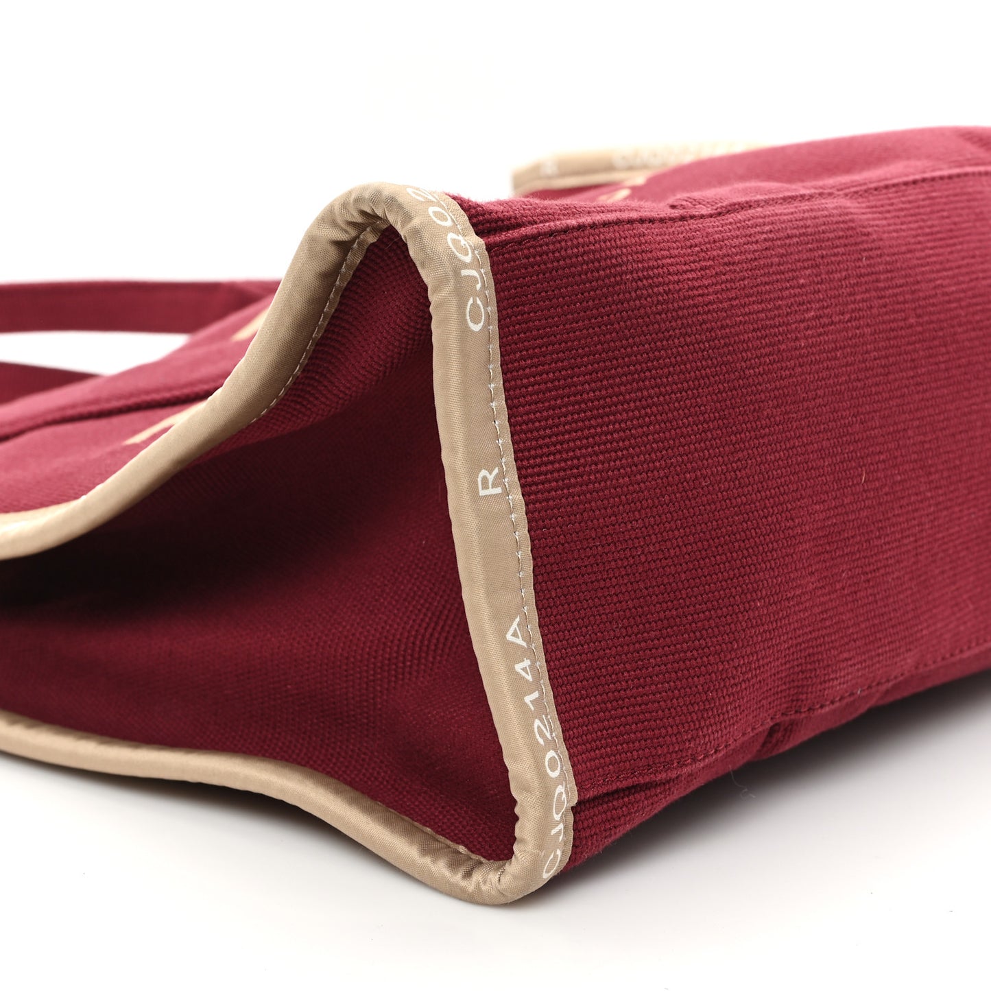 Jacquard Large The Traveler Tote Bag Burgundy Beige