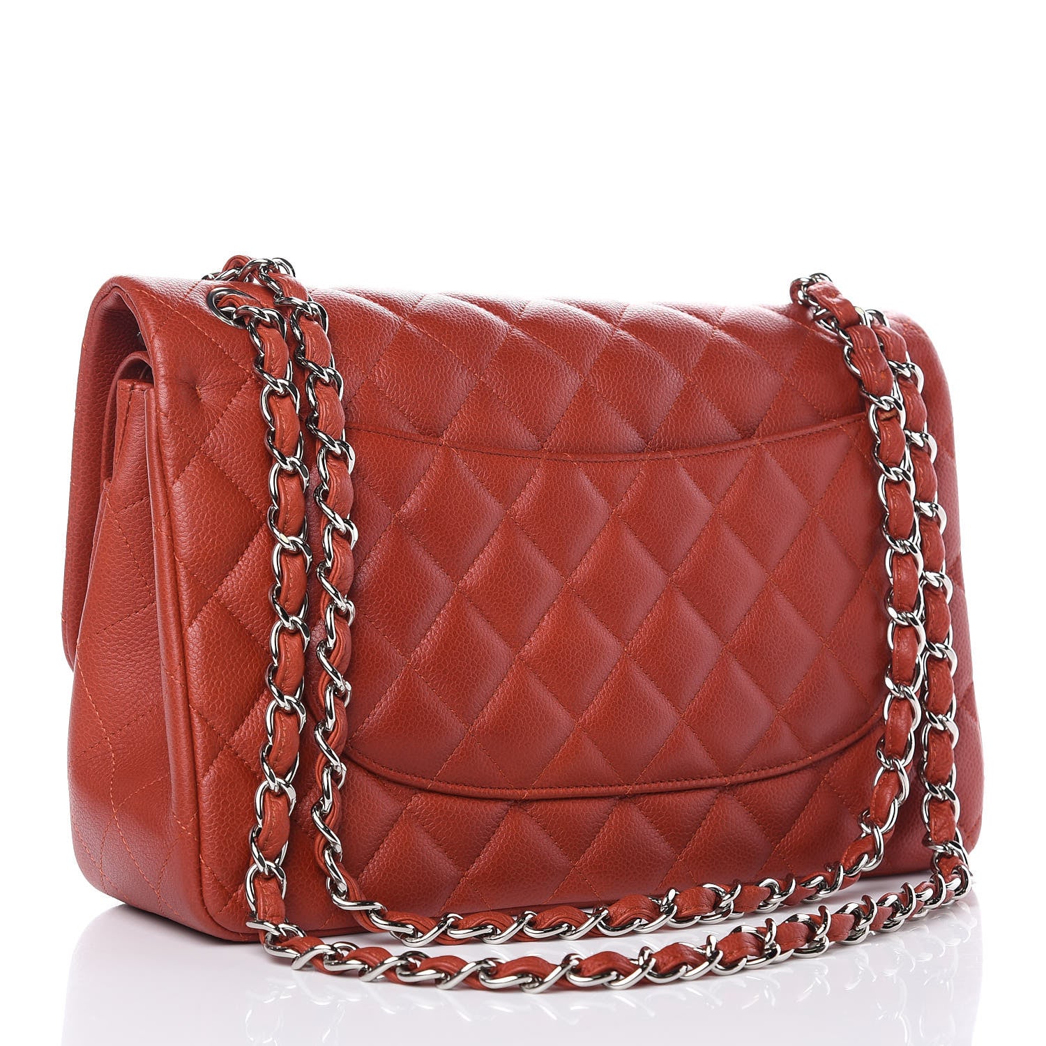 Chanel Caviar Quilted Jumbo Double Flap Dark Red 3 of 10