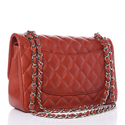 Chanel Caviar Quilted Jumbo Double Flap Dark Red 3 of 10