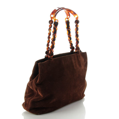 Chanel Suede Bekko Chain CC Shopping Tote Dark Brown 3 of 7