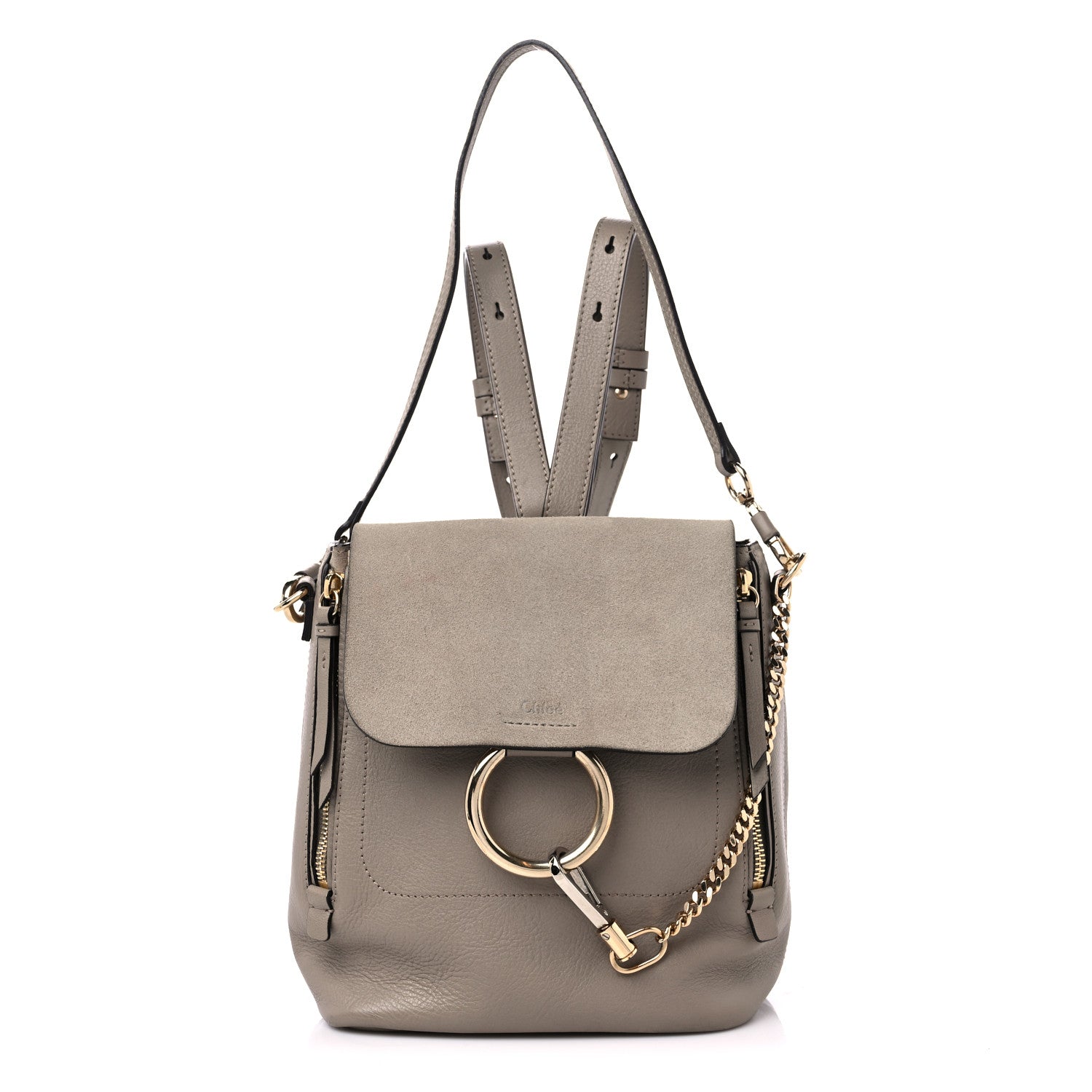 Chloe Suede Calfskin Small Faye Backpack Motty Grey 1 of 16