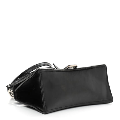 Balenciaga Shiny Box Calfskin Graffiti Logo Small Hourglass Top Handle Bag Black Silver 4 of 18