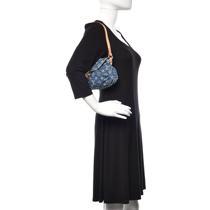 Louis Vuitton Monogram Denim Mini Pleaty Blue 2 of 8