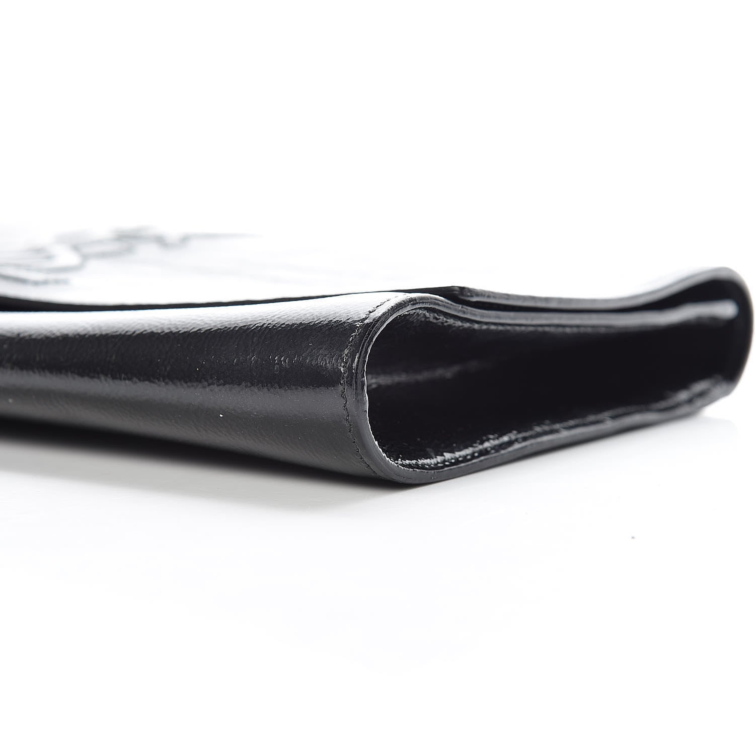 Saint Laurent Textured Patent Monogram Large Belle De Jour Clutch Black 8 of 8