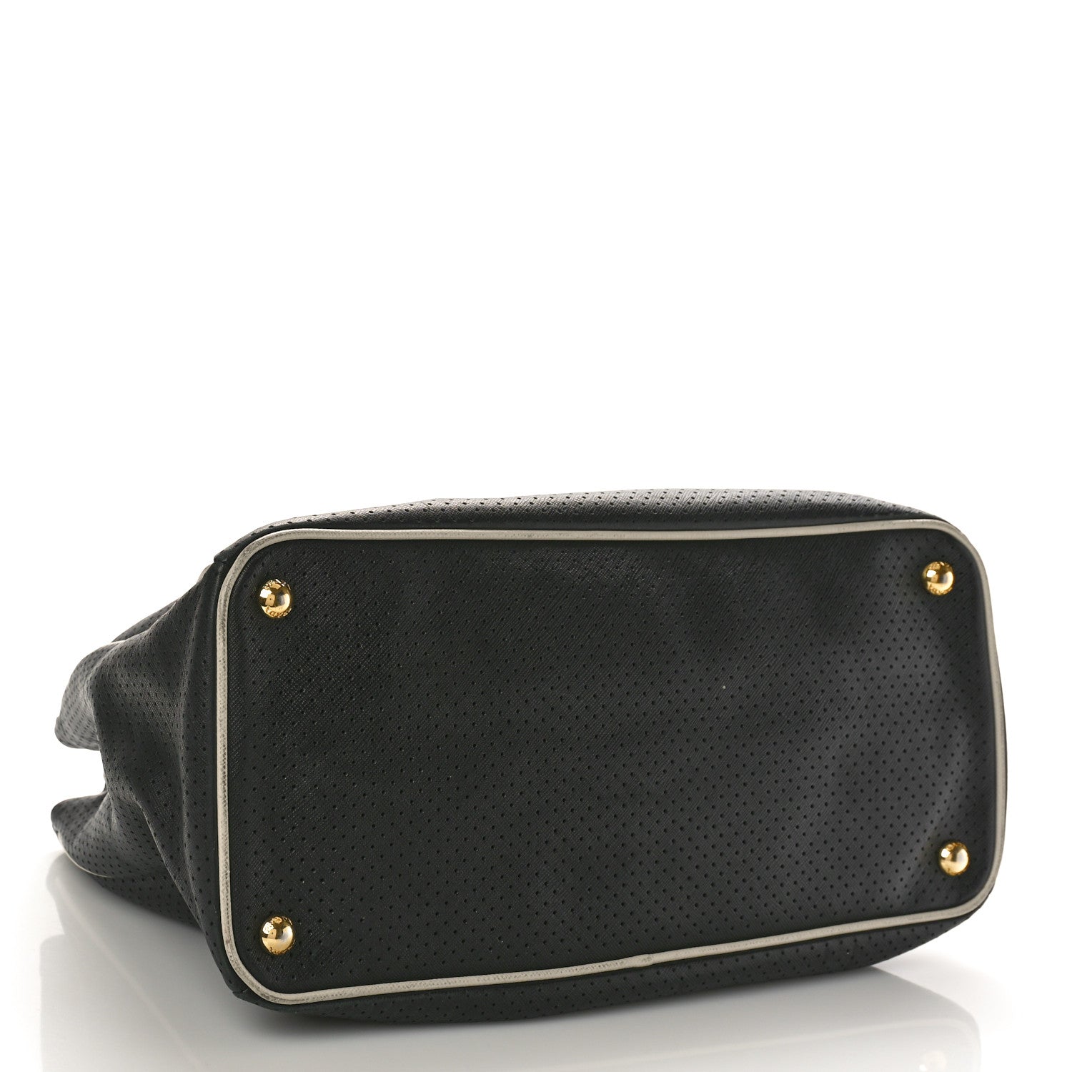 Prada Saffiano Fori Perforated Lux Tote Black 4 of 12