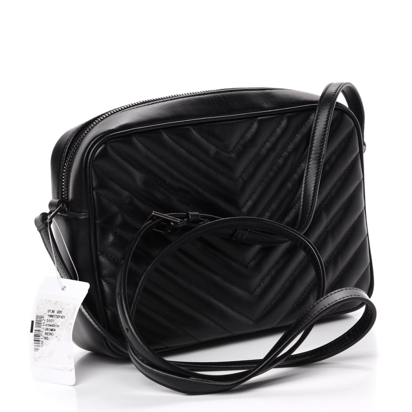 Calfskin Matelasse Monogram Lou Camera Bag Black