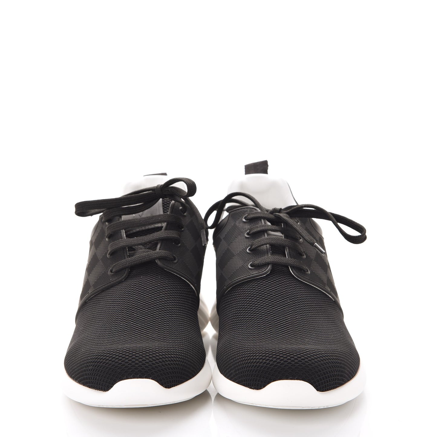 Rubber Mesh Suede Damier Fastlane Low Sneakers 10 Black