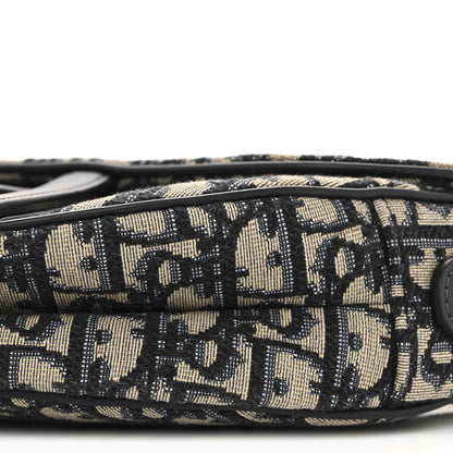 Christian Dior Oblique Saddle Bag With Strap Blue 10 of 11