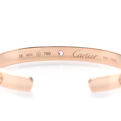 Cartier 18K Pink Gold Pink Sapphire LOVE Cuff Bracelet 16 3 of 3