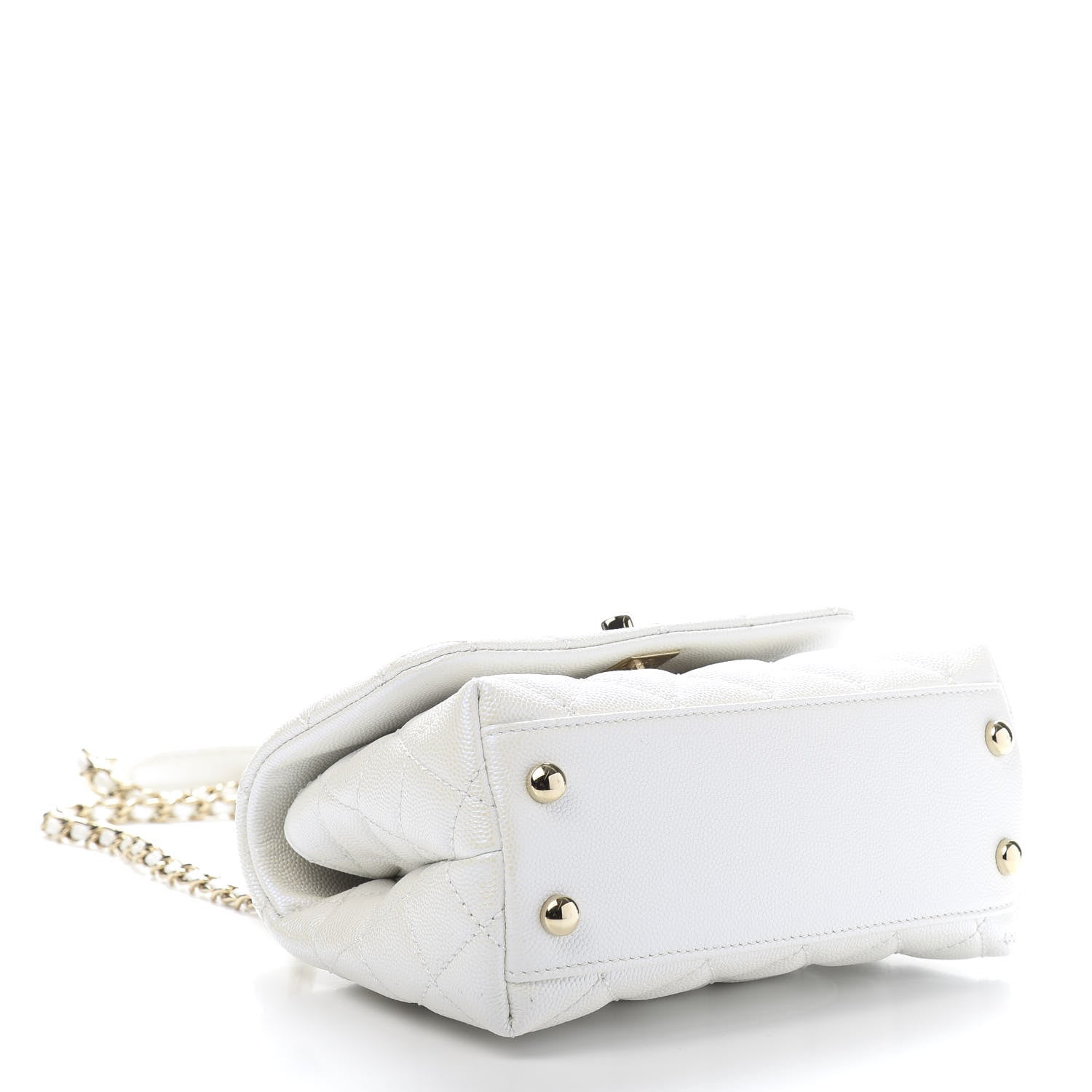 Chanel Iridescent Caviar Quilted Extra Mini Coco Handle Flap Ivory 4 of 11