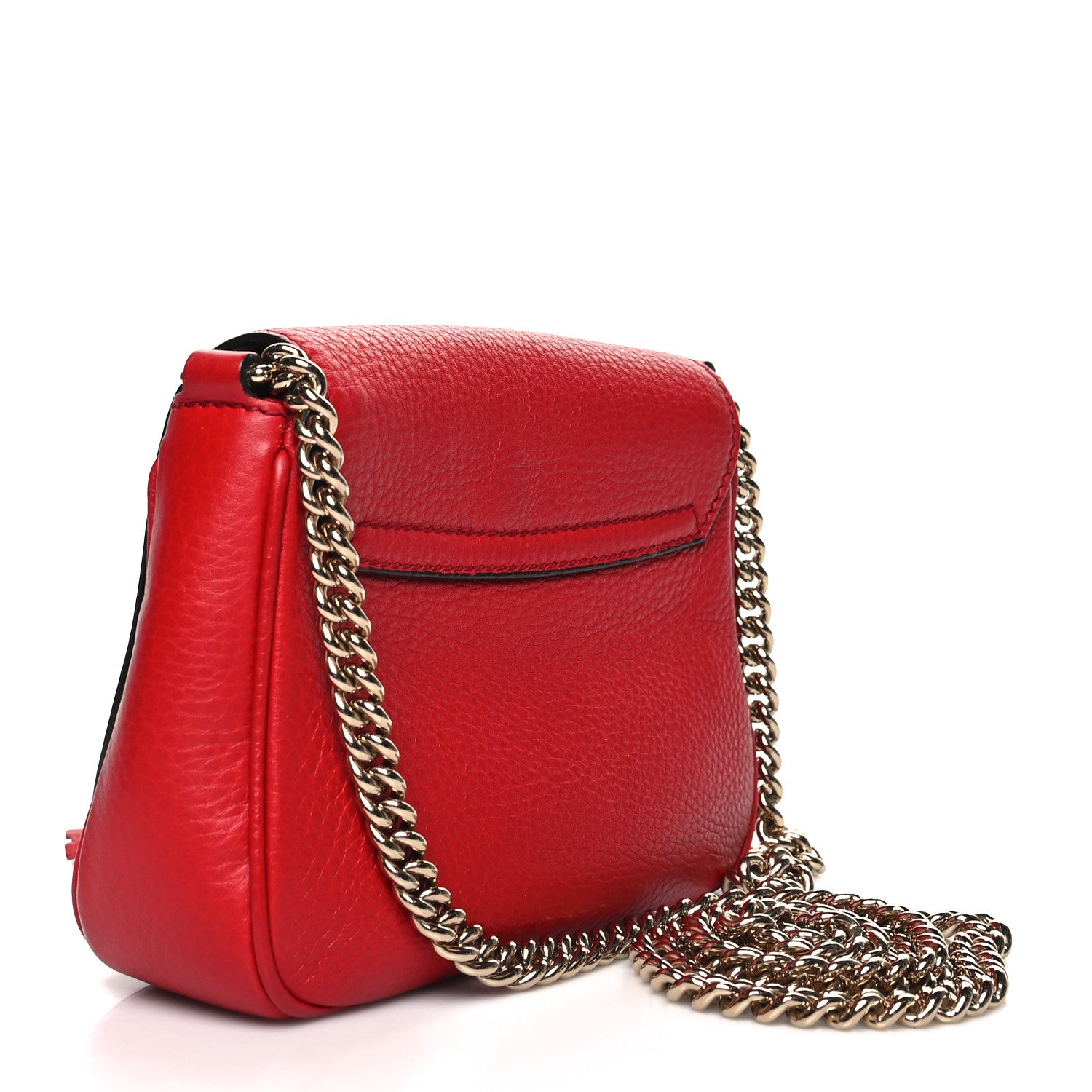 Gucci Pebbled Calfskin Small Soho Flap Crossbody Red 3 of 11