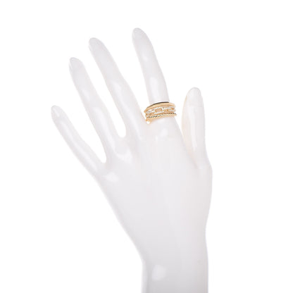 David Yurman 18K Yellow Gold Diamond 9.5mm Stax Three-Row Ring 54 6.75 2 of 7