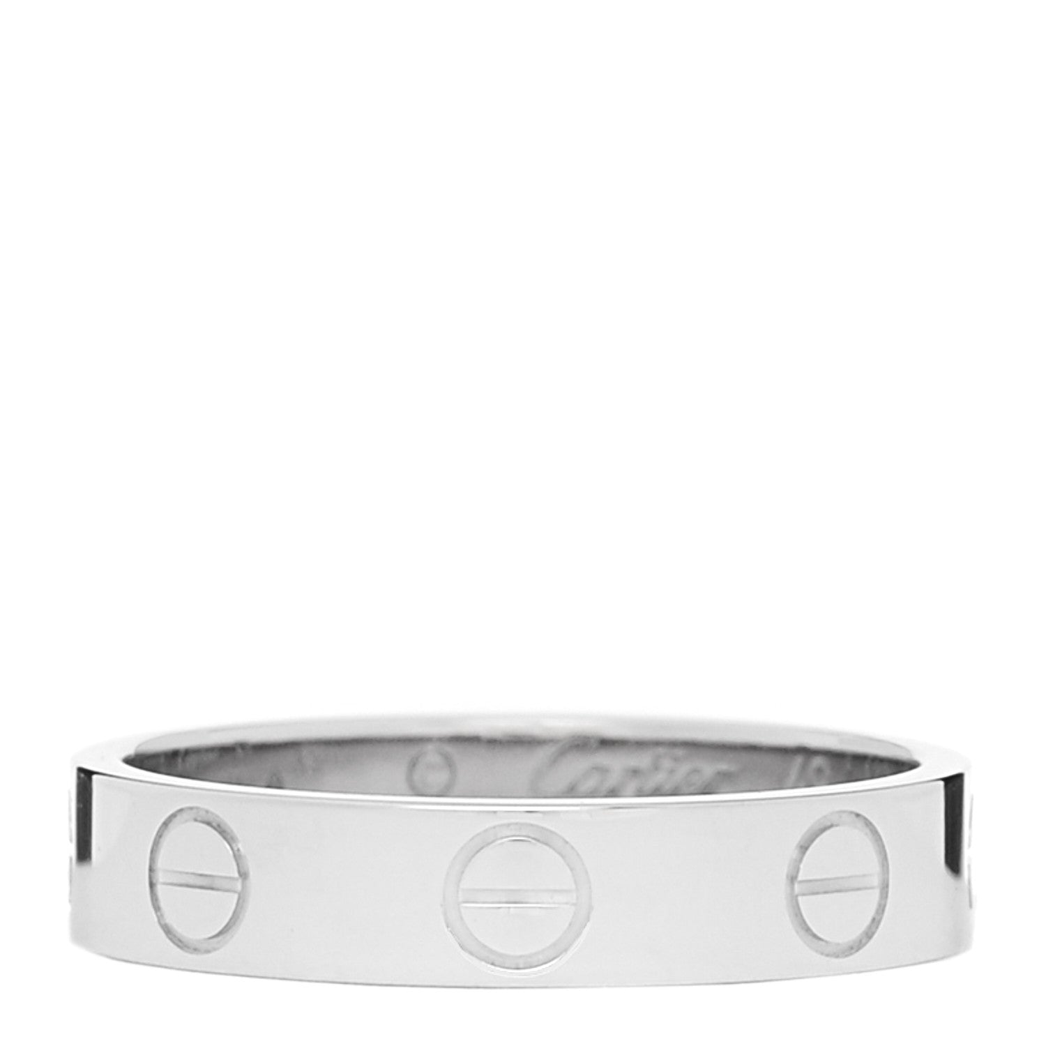 Cartier 18K White Gold 3.5mm LOVE Wedding Band Ring 49 4.75 1 of 6