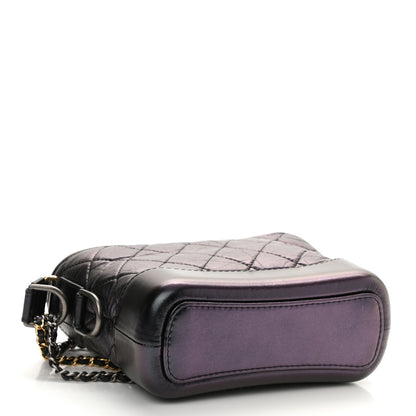Chanel Iridescent Aged Calfskin Quilted Small Gabrielle Hobo Black 4 of 10