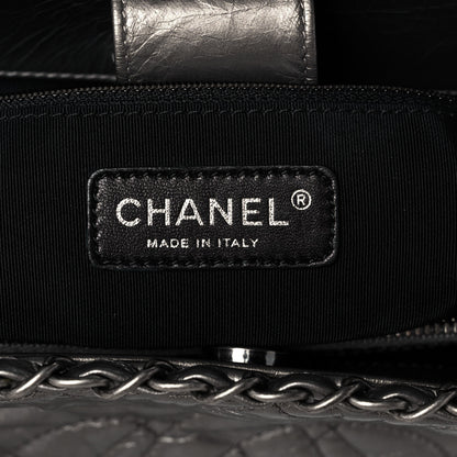 Chanel Metallic Aged Calfskin Quilted Small Chain Me Tote Silver 6 of 11