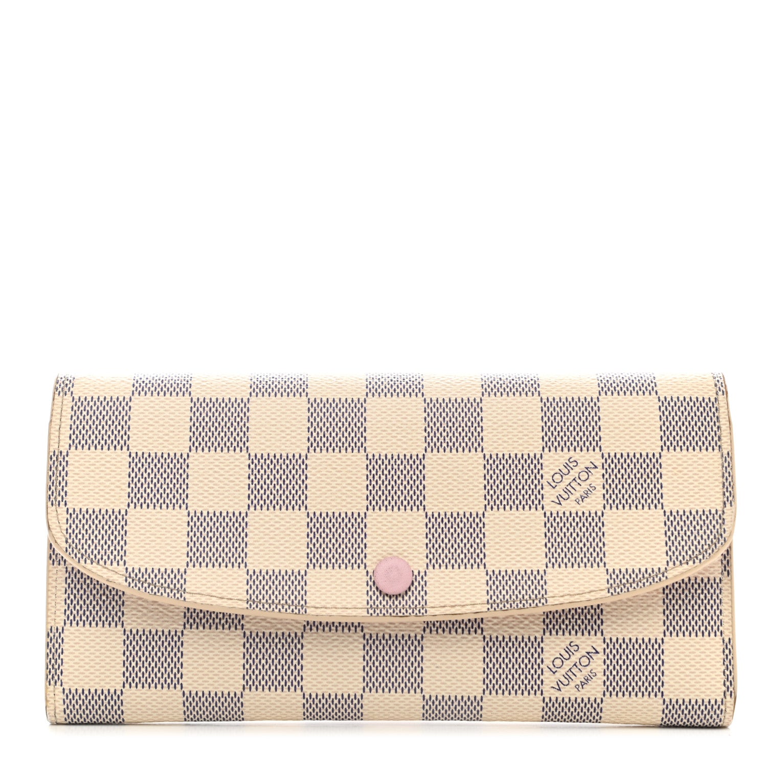 Louis Vuitton Damier Azur Emilie Wallet Rose Ballerine 1 of 8