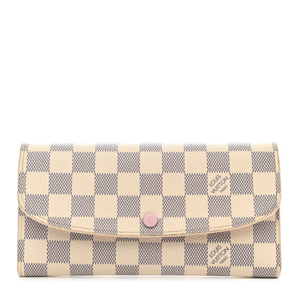 Louis Vuitton Damier Azur Emilie Wallet Rose Ballerine 1 of 8