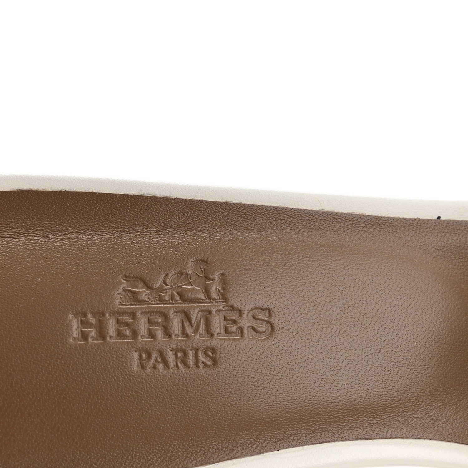 Hermes Calfskin Oasis Sandals 38 White 7 of 9
