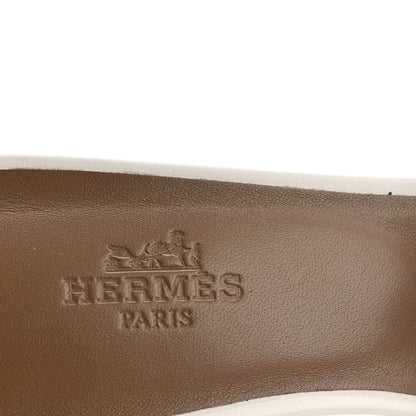 Hermes Calfskin Oasis Sandals 38 White 7 of 9