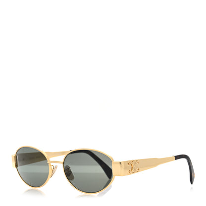 Celine Metal Triomphe 01 Sunglasses CL40235U Gold Green 1 of 7