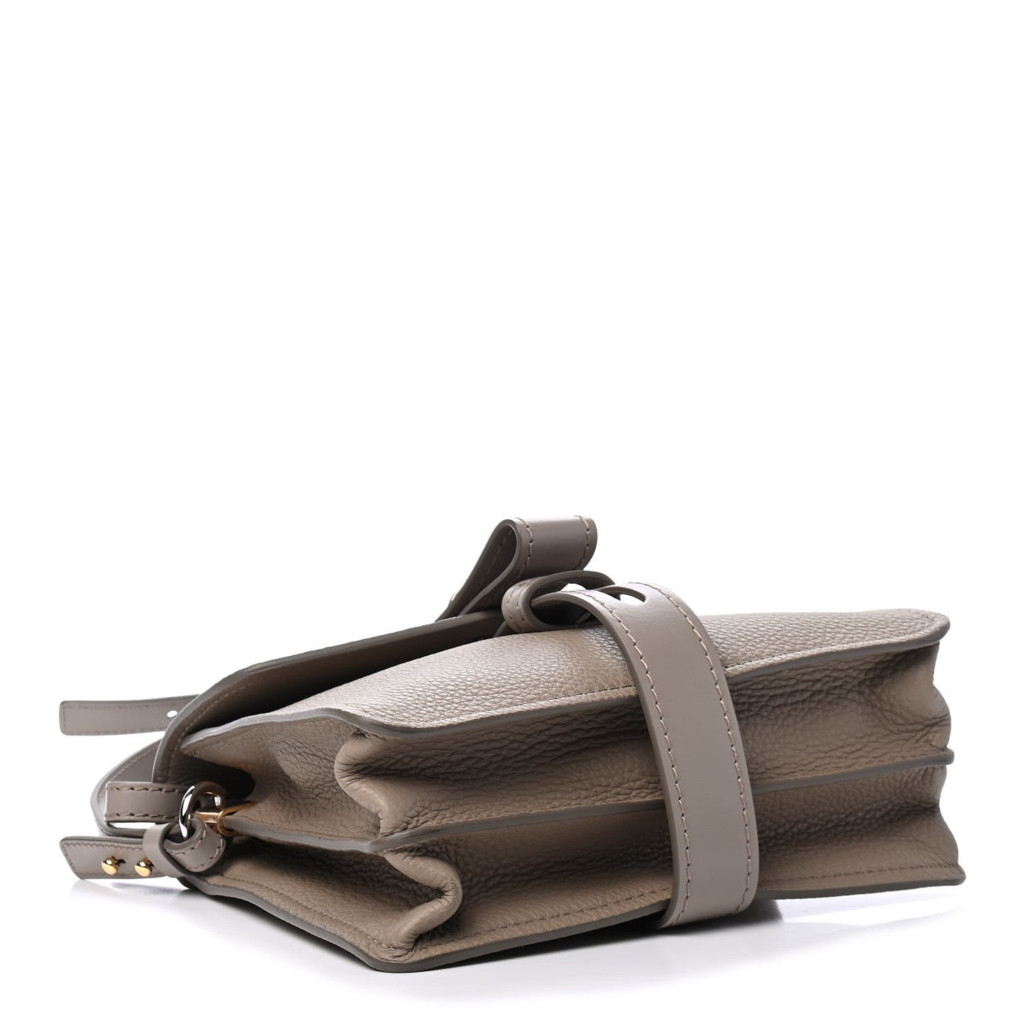 Shiny Grained Calfskin Small Aby Day Shoulder Bag Motty Grey