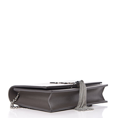 Saint Laurent Grain De Poudre Small Classic Monogram Kate Tassel Chain Wallet Gray 4 of 8