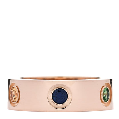 Cartier 18K Pink Gold Sapphire Garnet Amethyst 5.5mm LOVE Ring 47 4.25 3 of 5