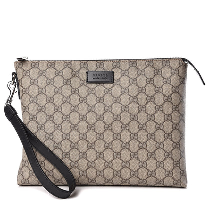 Gucci GG Supreme Monogram Mens Wristlet Black 1 of 12