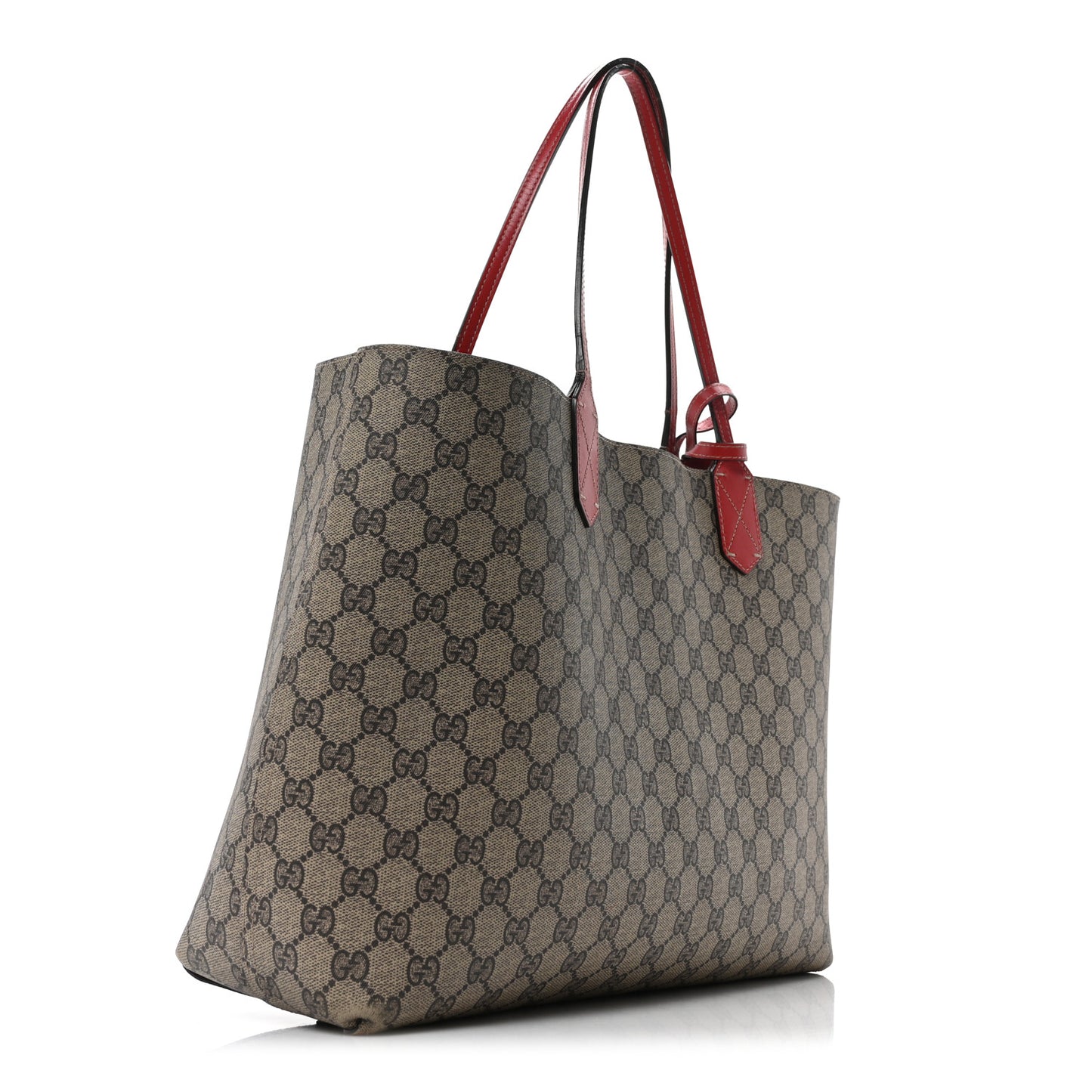 GG Supreme Monogram Medium Reversible Tote Beige Red